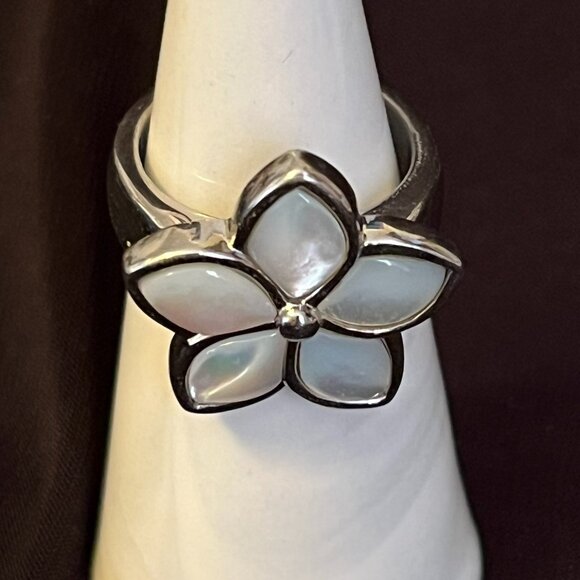Steel By Design Jewelry - Steel by Design White Moonstone Flower Ring – Size 8